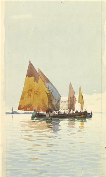 WALTER FRANCIS BROWN. Three Venice boating scenes.